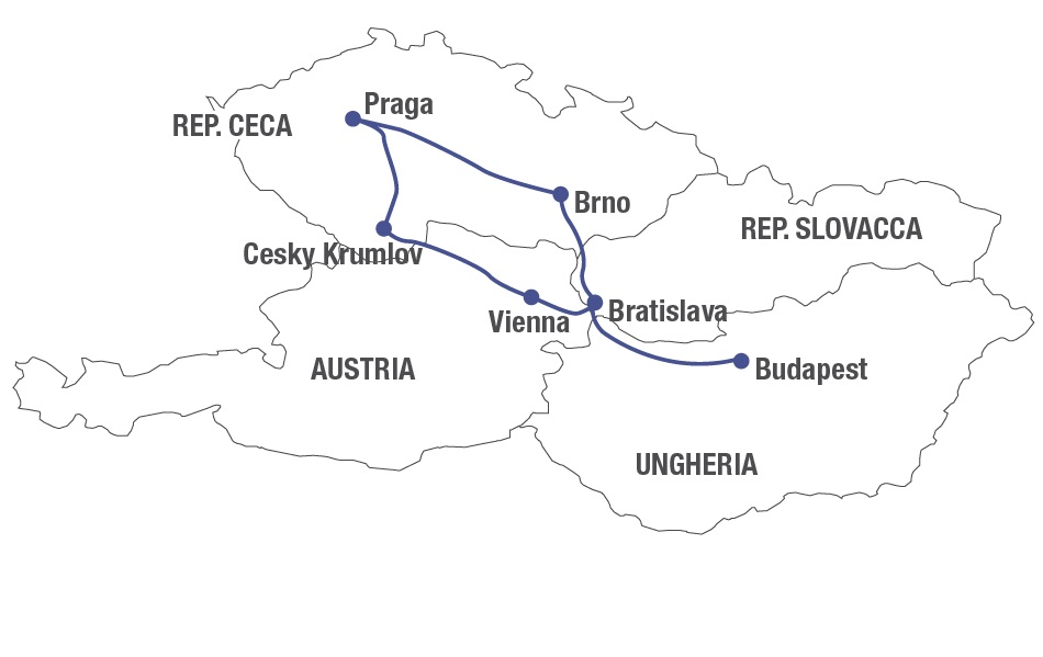 itineario VIENNA, PRAGA, BRATISLAVA e BUDAPEST